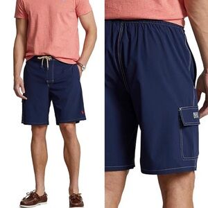 POLO RALPH LAUREN  Kailua 8.5" Inseam Swim Trunks ~Newport Navy Men’s Medium